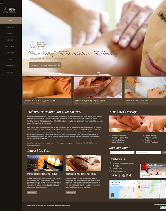 Mart Mordrin industri Massage Therapy Website Design | Massage Therapy Website Templates at  Massage Therapy Websites