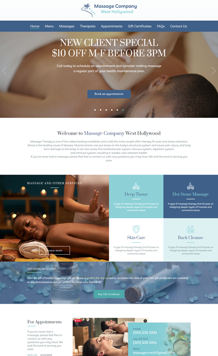 konkurrerende Meningsfuld Anden klasse Massage Therapy Website Design | Massage Therapy Website Portfolio at  Massage Therapy Websites